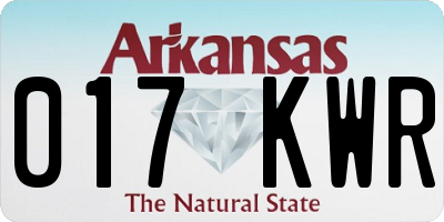 AR license plate 017KWR