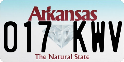 AR license plate 017KWV