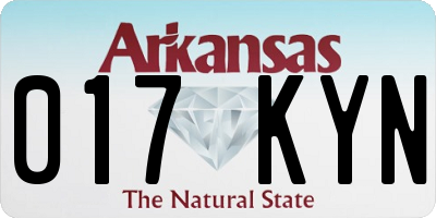 AR license plate 017KYN