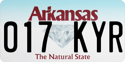 AR license plate 017KYR