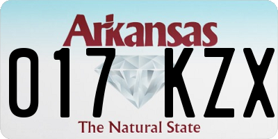 AR license plate 017KZX