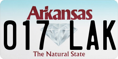 AR license plate 017LAK