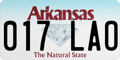 AR license plate 017LAO