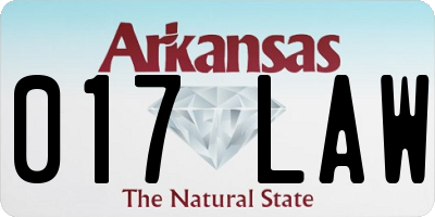 AR license plate 017LAW
