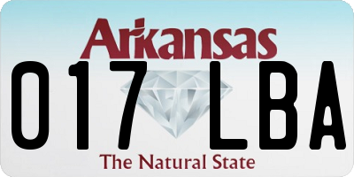 AR license plate 017LBA