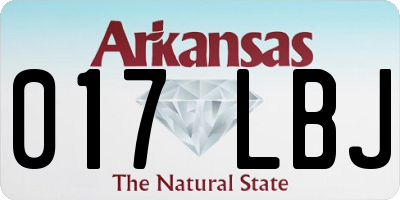 AR license plate 017LBJ