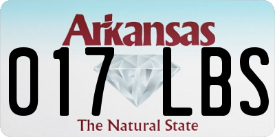 AR license plate 017LBS