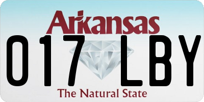AR license plate 017LBY