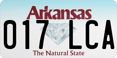 AR license plate 017LCA