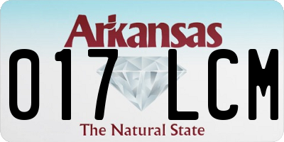 AR license plate 017LCM