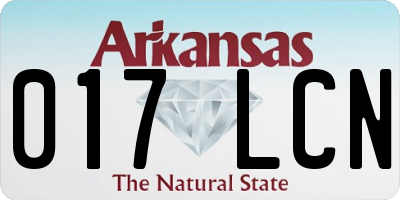 AR license plate 017LCN