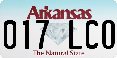 AR license plate 017LCO