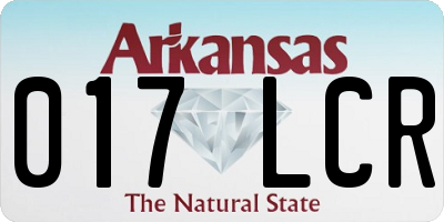 AR license plate 017LCR