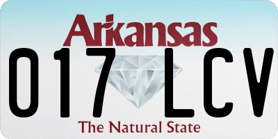 AR license plate 017LCV