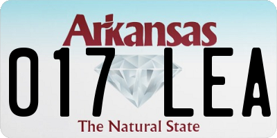 AR license plate 017LEA