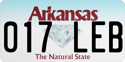 AR license plate 017LEB