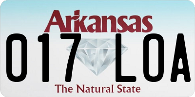 AR license plate 017LOA