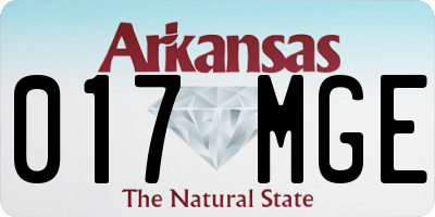 AR license plate 017MGE
