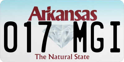 AR license plate 017MGI