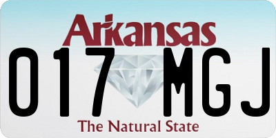 AR license plate 017MGJ