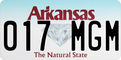 AR license plate 017MGM