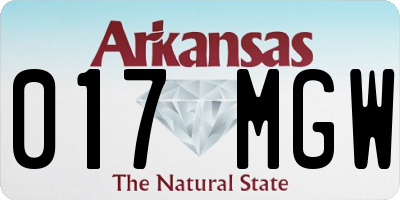 AR license plate 017MGW