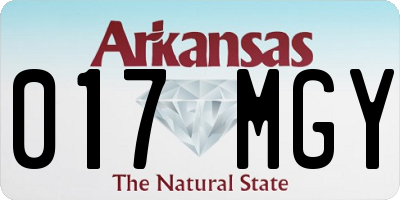 AR license plate 017MGY