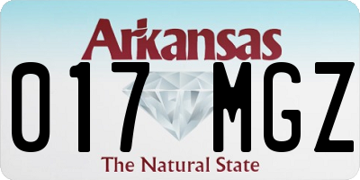 AR license plate 017MGZ
