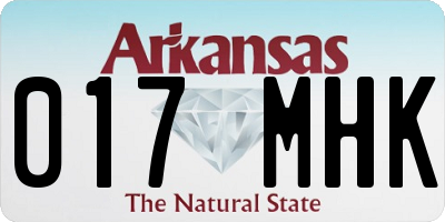 AR license plate 017MHK