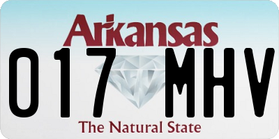 AR license plate 017MHV