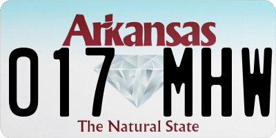 AR license plate 017MHW