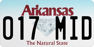AR license plate 017MID