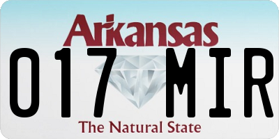 AR license plate 017MIR