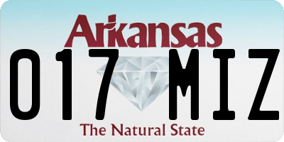 AR license plate 017MIZ