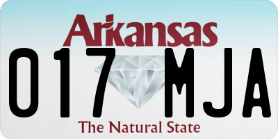 AR license plate 017MJA
