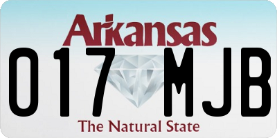 AR license plate 017MJB