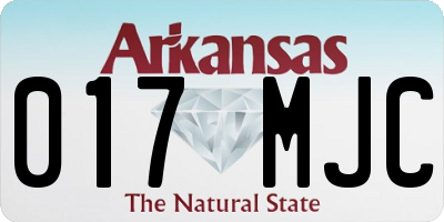 AR license plate 017MJC