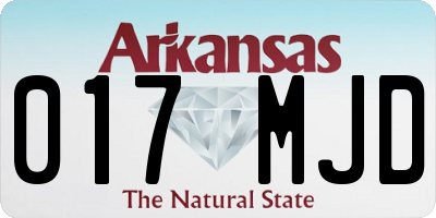 AR license plate 017MJD