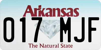 AR license plate 017MJF