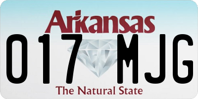 AR license plate 017MJG