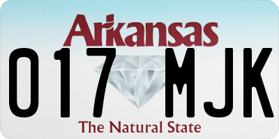 AR license plate 017MJK