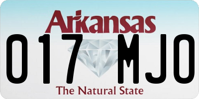 AR license plate 017MJO