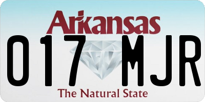AR license plate 017MJR