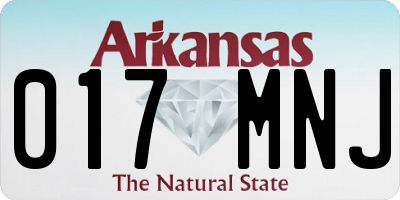 AR license plate 017MNJ