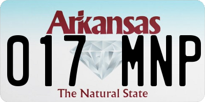 AR license plate 017MNP
