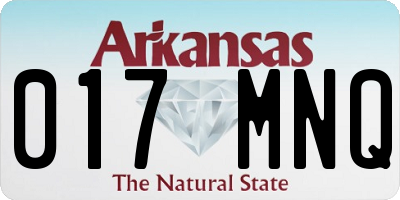 AR license plate 017MNQ