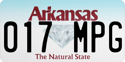 AR license plate 017MPG
