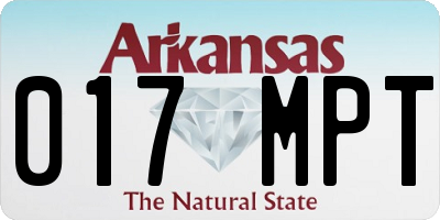 AR license plate 017MPT