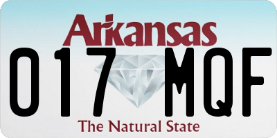 AR license plate 017MQF