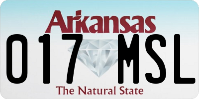 AR license plate 017MSL